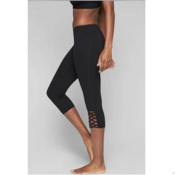 Athleta | Black Capris Cutout Leggings | size S - Picture 3 of 7